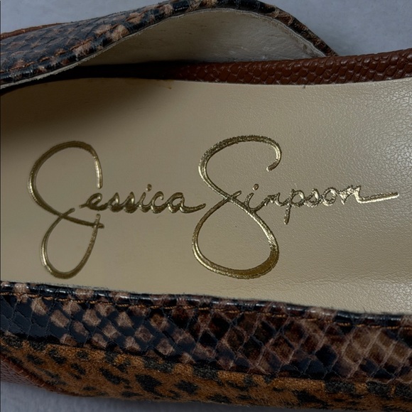 Jessica Simpson Animal Print Brown Black D’Orsay Pointed Toe Flats Shoes - Picture 6 of 8